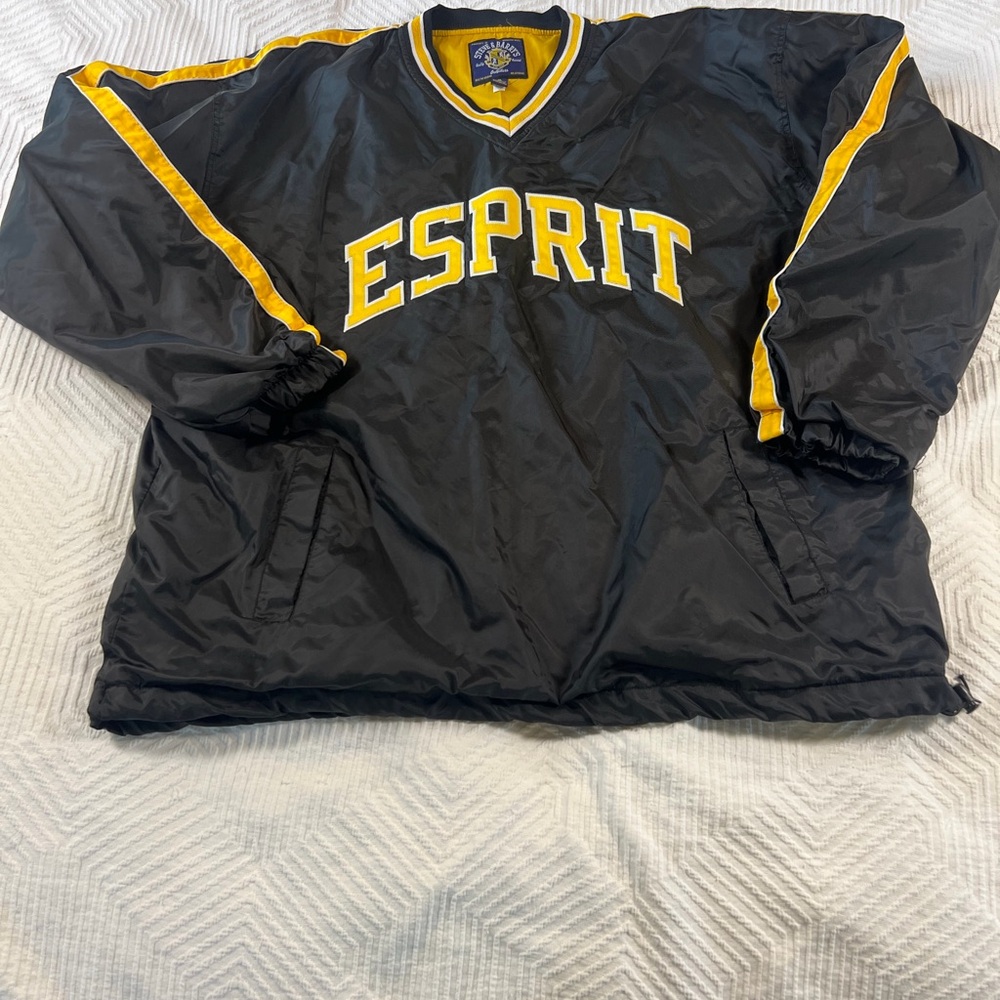 Steve and Barry’s Pullover V-Neck Esprit Jacket Men’s XL Black Yellow VTG EUC‎